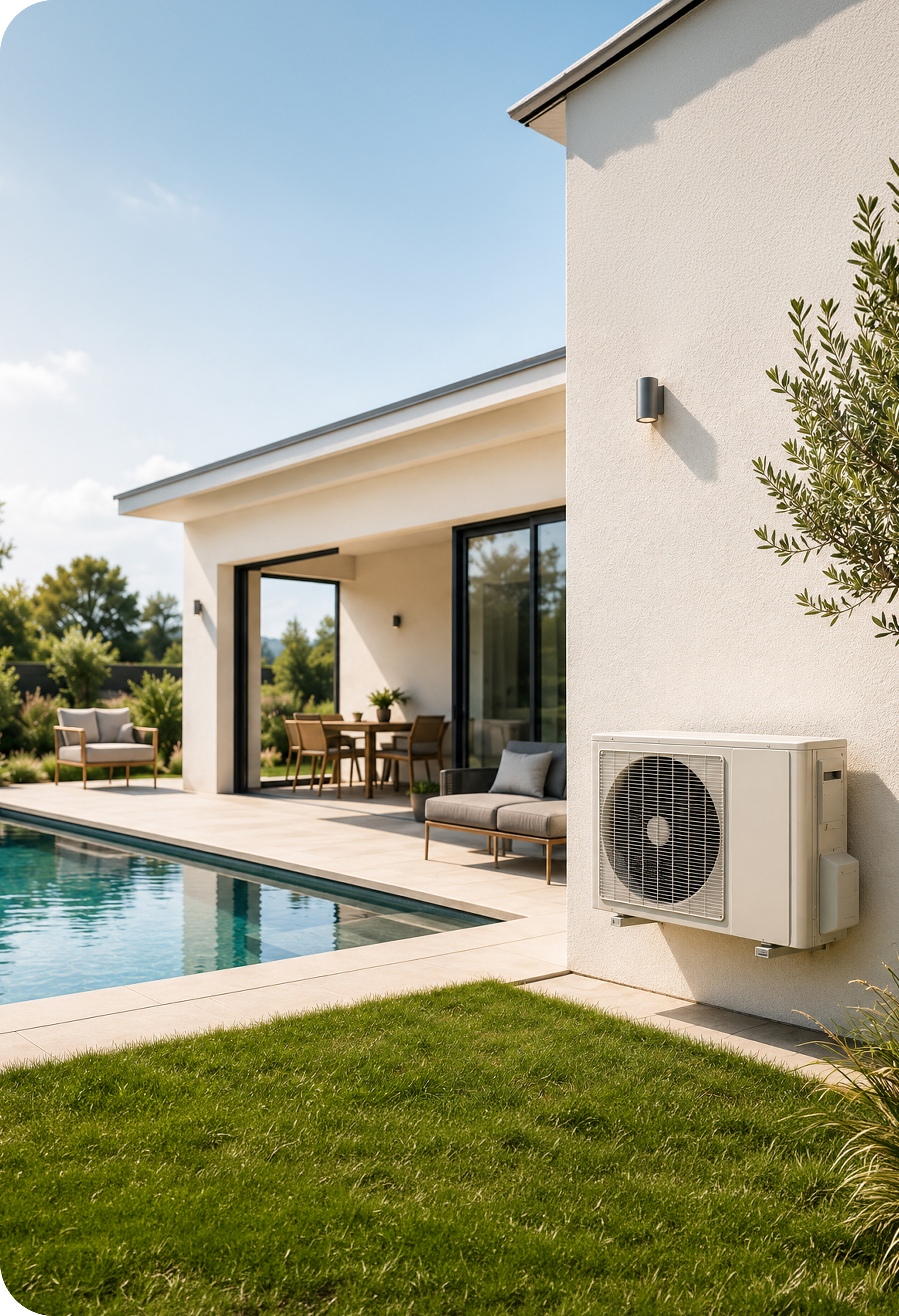 Maison avec climatisation extérieure